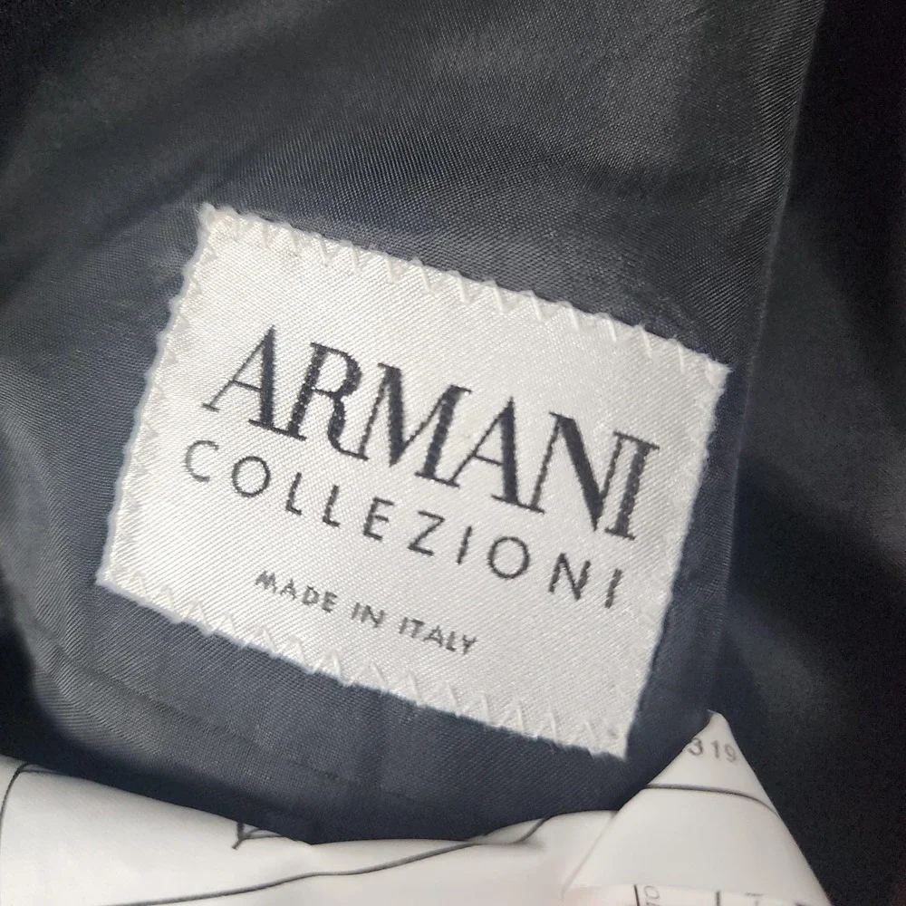 Armani‎ Collezioni Blazer Mens 40R Blue Pinstripe Wool Sport Coat Made Italy